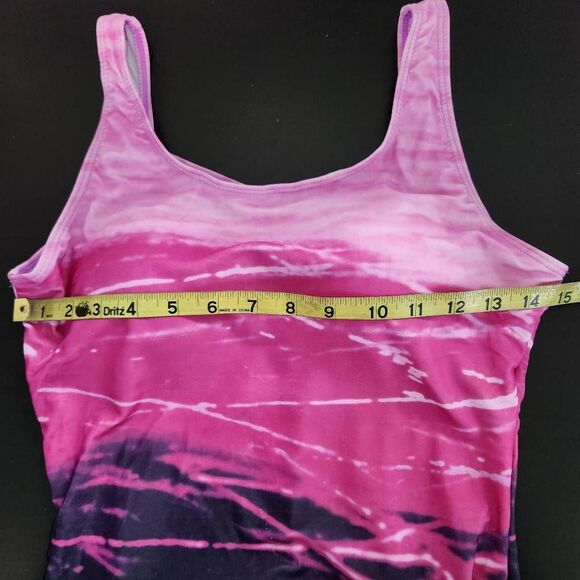 Pink and Purple One-Piece Swimsuit NWOT Size Medium Abstract Print Swimwear - Picture 6 of 8